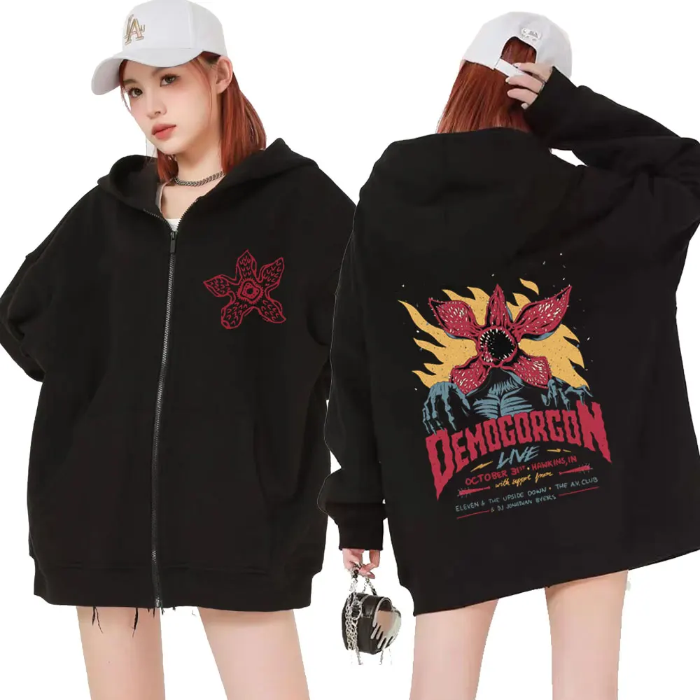Plant Parent Hoodie - エディマンソンデモゴルゴンジッパーパーカー男性女性キャニバルフラワーモンスタープリントカーディガンフード付きスウェットシャツ原宿ストリート