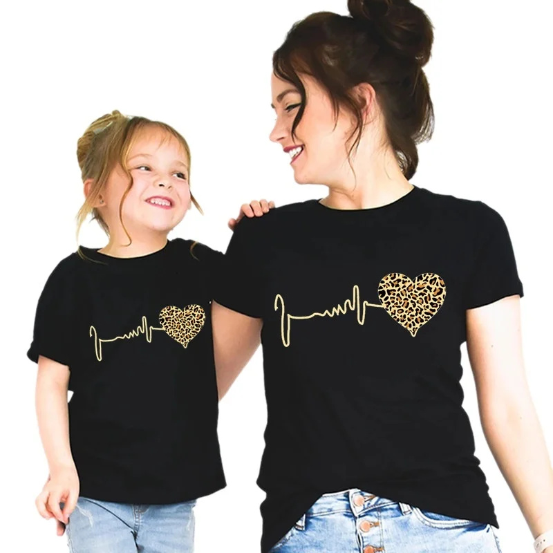 Plant Parent T Shirt - ヒョウハートファミリー Tシャツママ娘半袖トップス親子セット母娘夏 Tシャツ