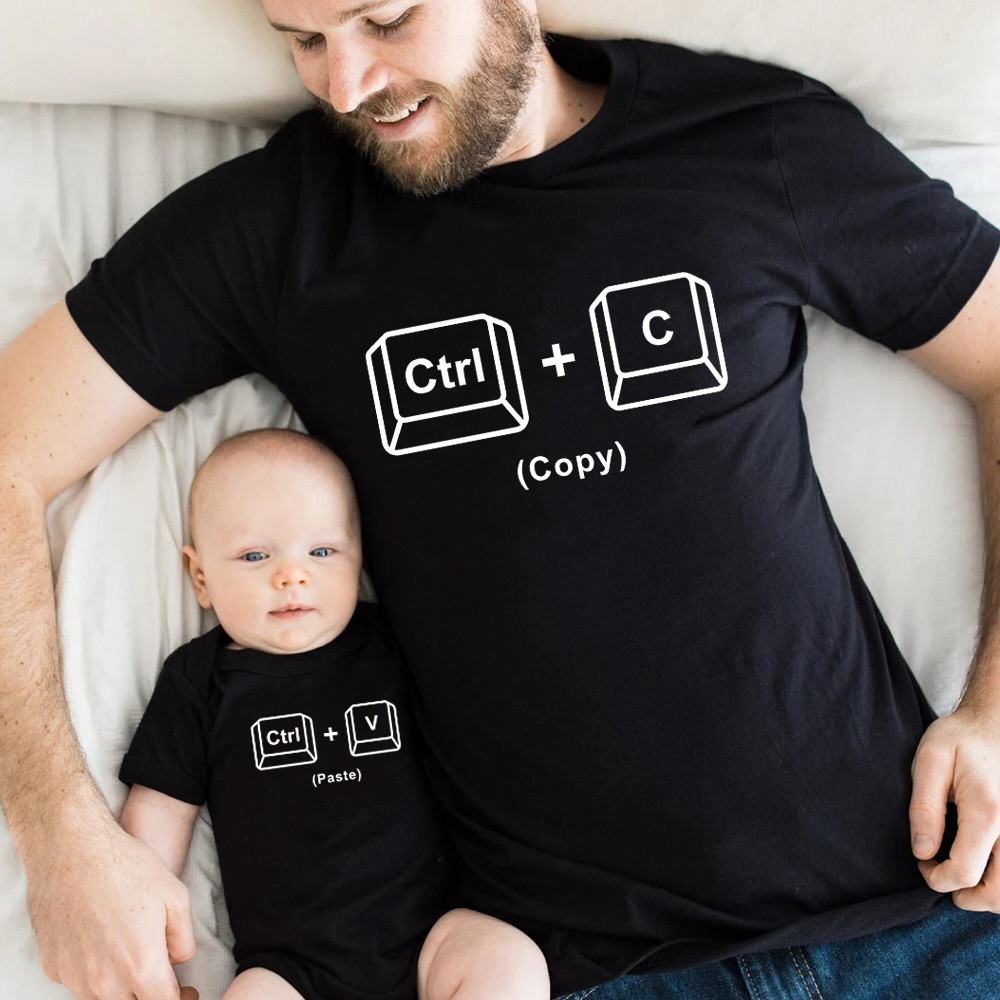 Plant Parent T Shirt - 新しいコピー＆ペースト柄の家族お揃いシャツ、お父さんと赤ちゃんのTシャツ、Ctrl C Ctrl Vプリント、パパと娘のコーデ、父の日のギフト