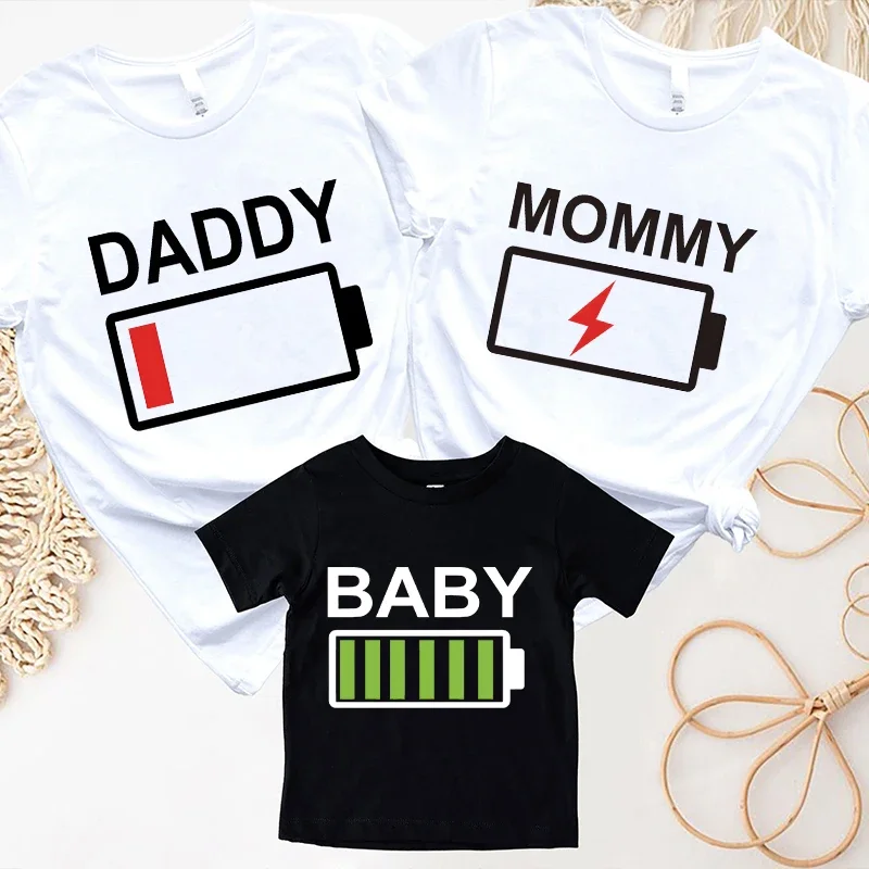 Plant Parent T Shirt - 家族用バッテリープリントTシャツ,母,娘,息子,子供,パーティー,パパ,ママ,クラシック