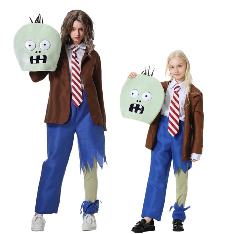 Plant Parent Vs Plantin - ハロウィンコスプレ衣装 Plants Vs Zombies ゲームロールプレイングコスチュームマスカレード親子コスチュームセット