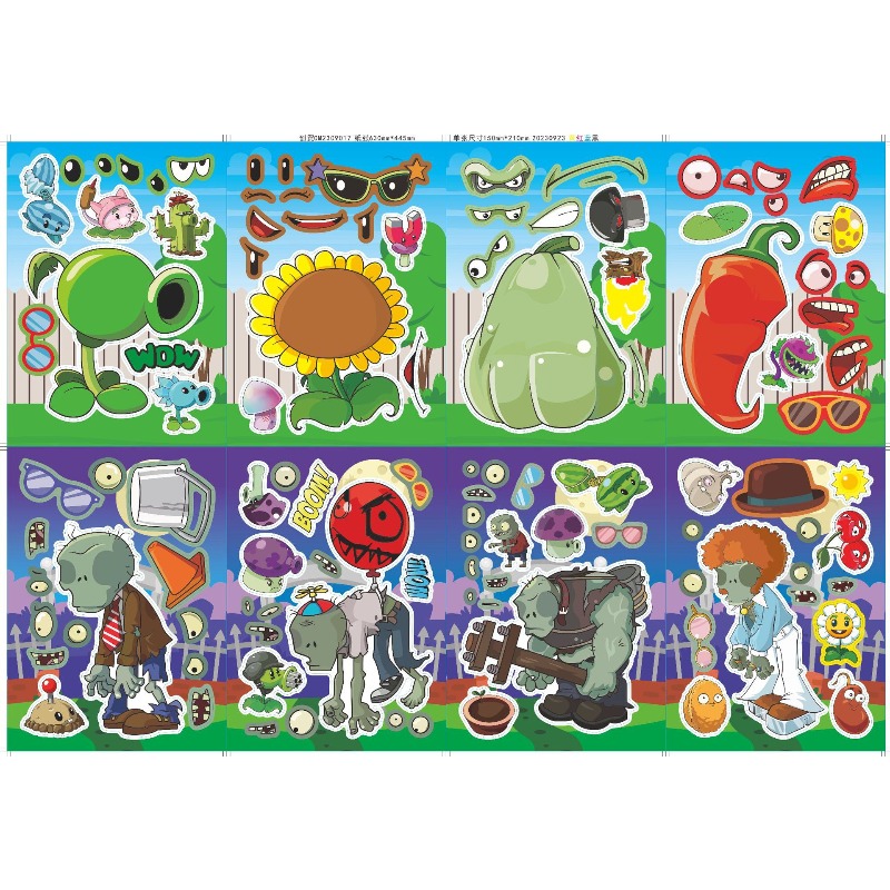 プランツvsゾンビ かわいい漫画アニメパズルステッカー DI - Plant Parent Vs Plantin のレビューと価格